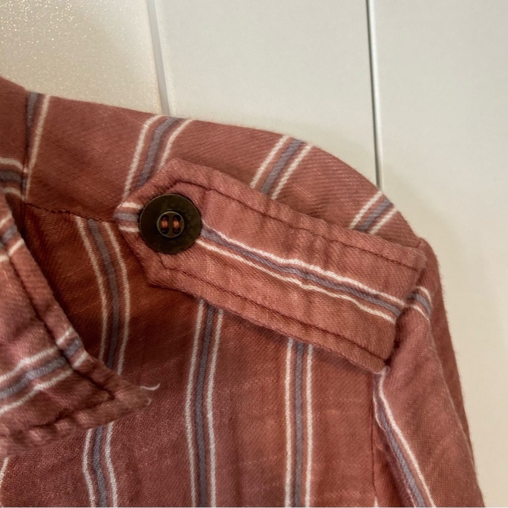 Free People FP One Women's Brown Striped Officer Jacket Top in Size M - Picture 8 of 14